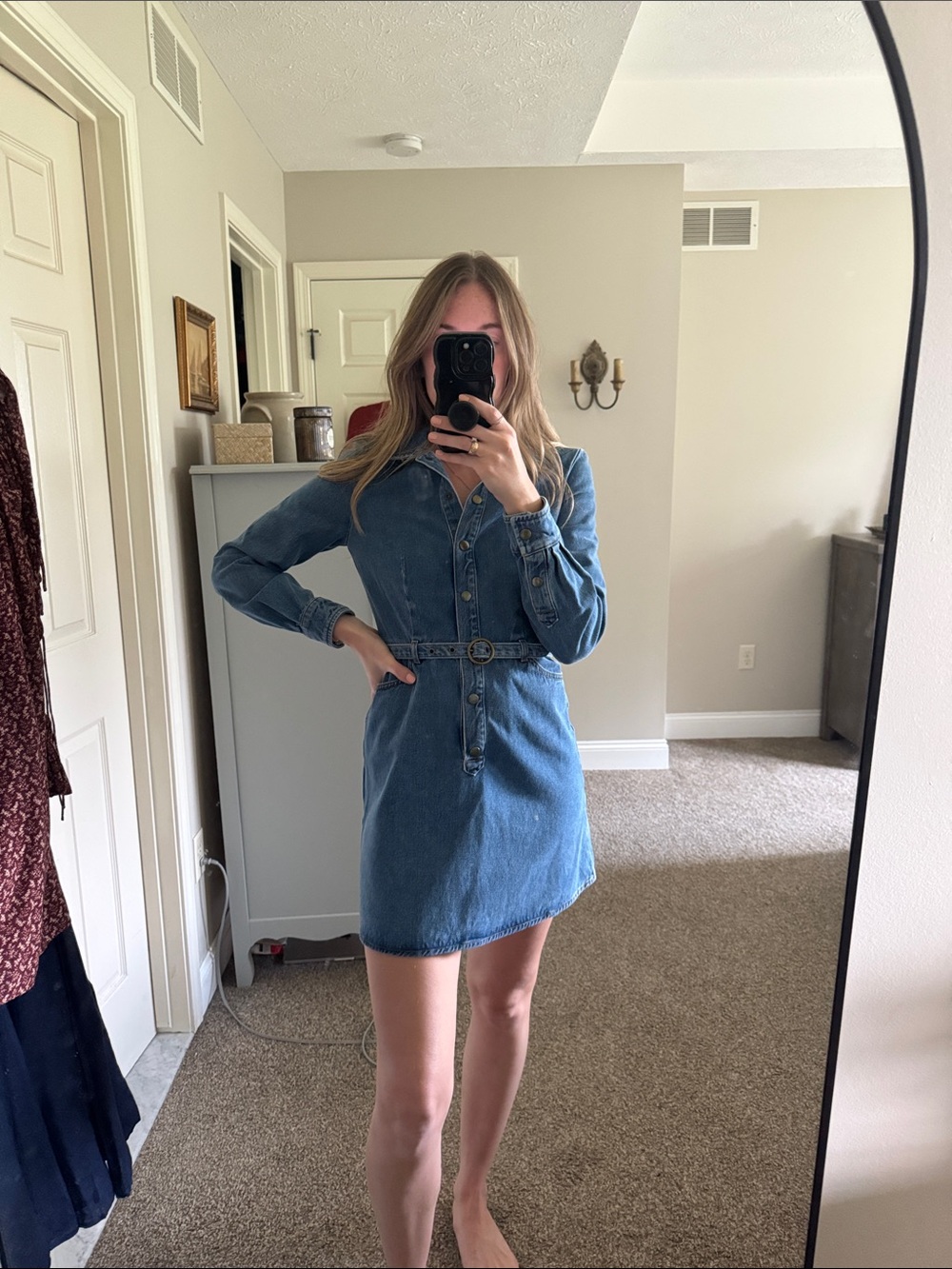 & Other Stories Denim Dress Button Front